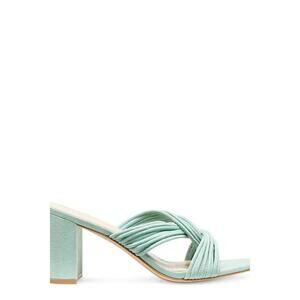 STUART WEITZMAN green mint Twist Block 75 Slide Sandal  size 7.5